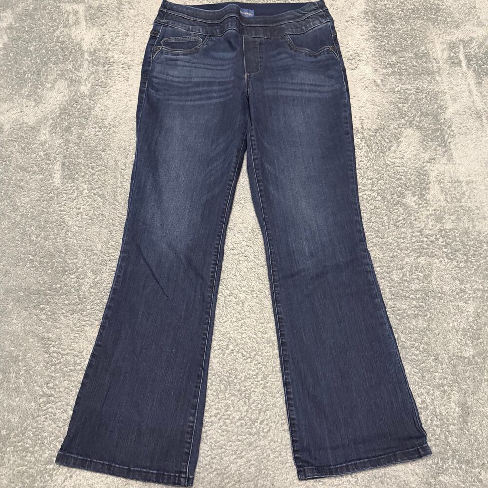 Democracy Jeans Womens 10 Petite (30x28.5) Bootcut High Rise Stretch Blue Denim